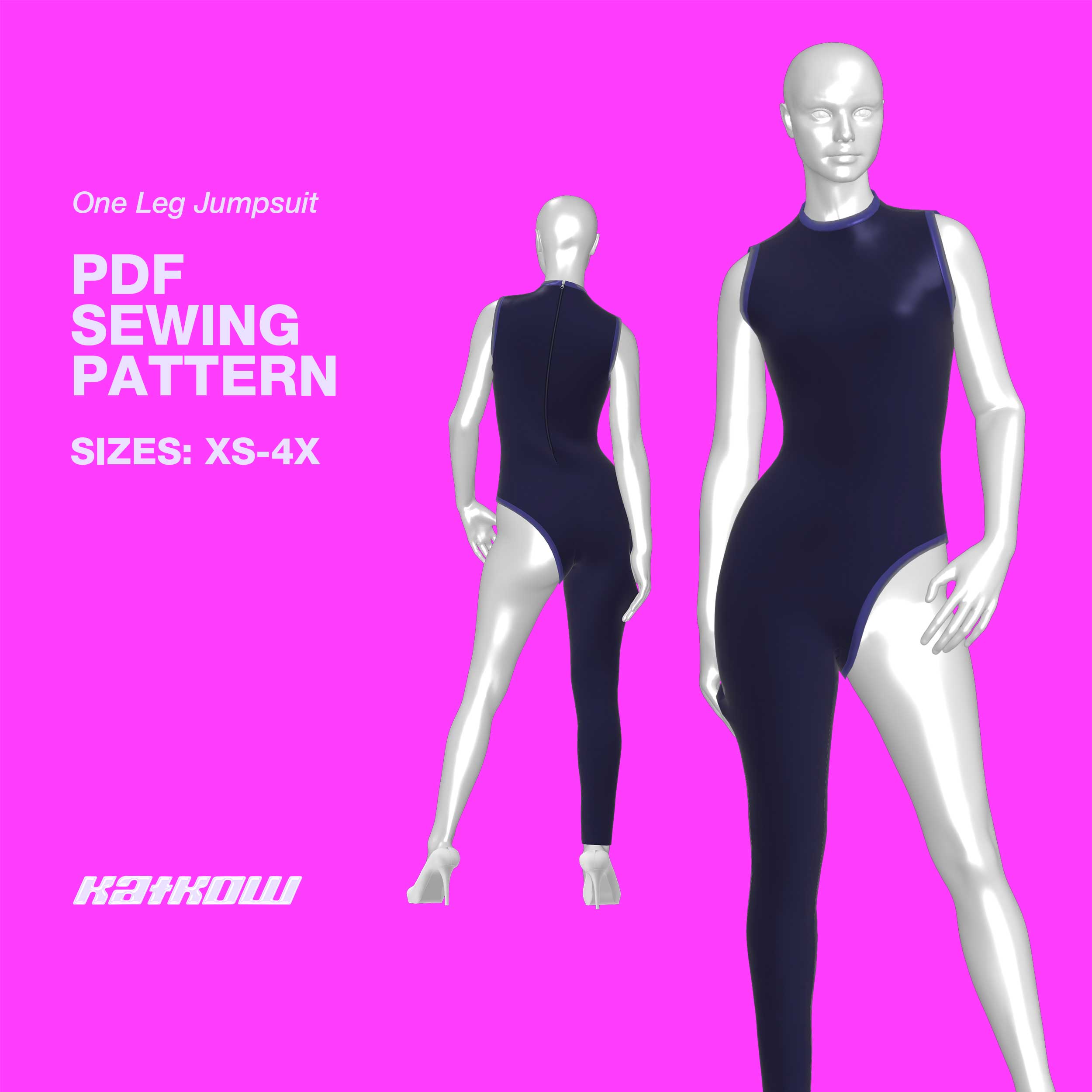 Stretch Colorblock Corset Bodysuit Sewing Pattern (Sizes XS-4X) – Katkow
