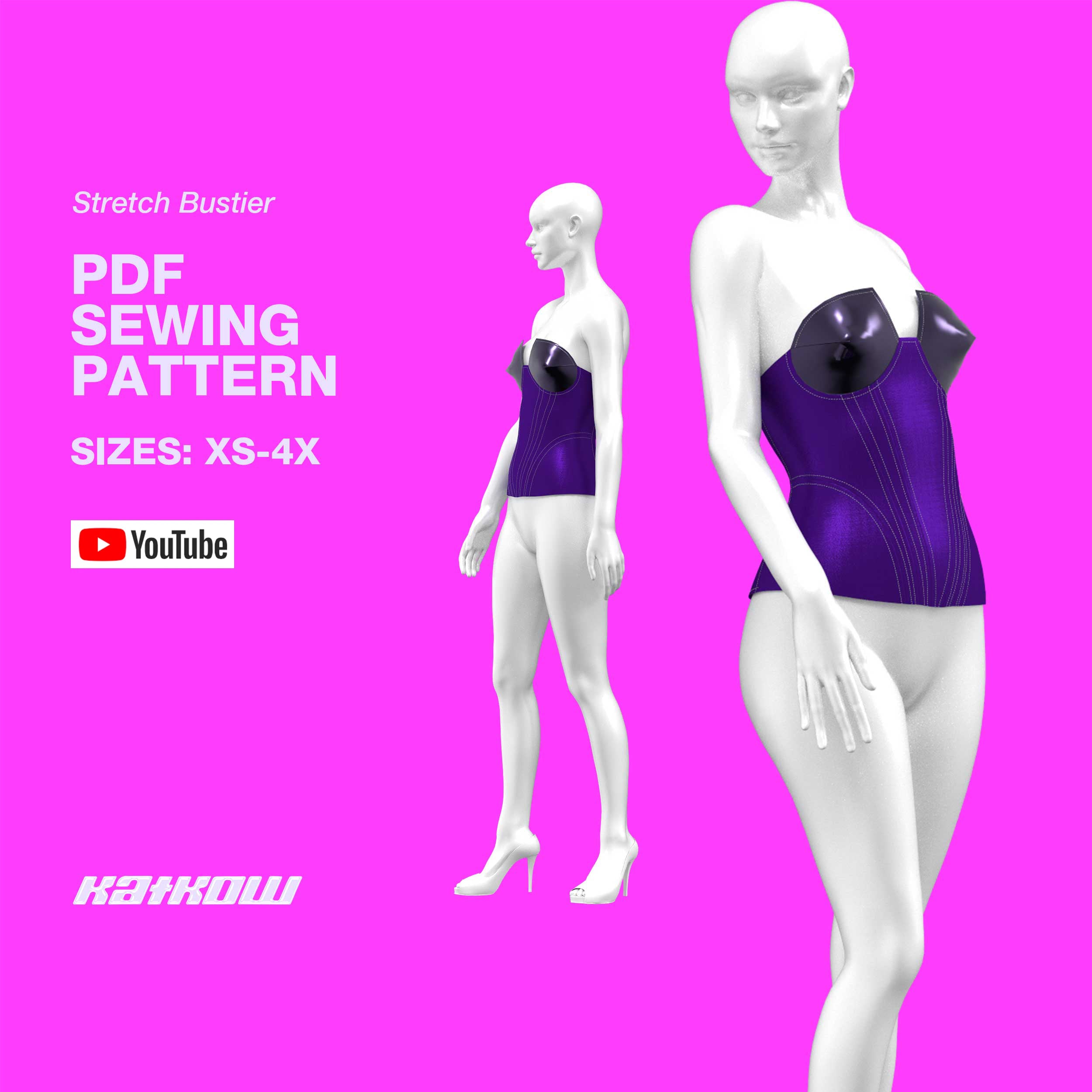 Corset Top Sewing Pattern XS-XL Bustier Dress Pattern PDF Bodice