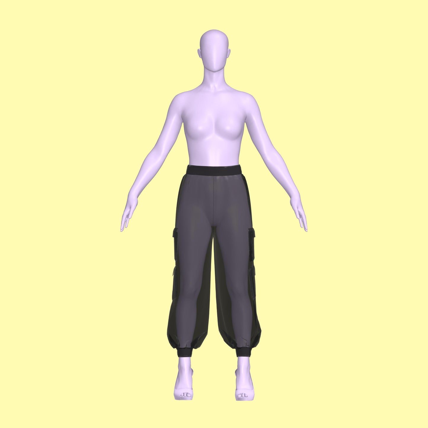 Katkow Baggy High Waisted Cargo Pants Sewing Pattern (XS-4X) PDF For Drag Queens Front