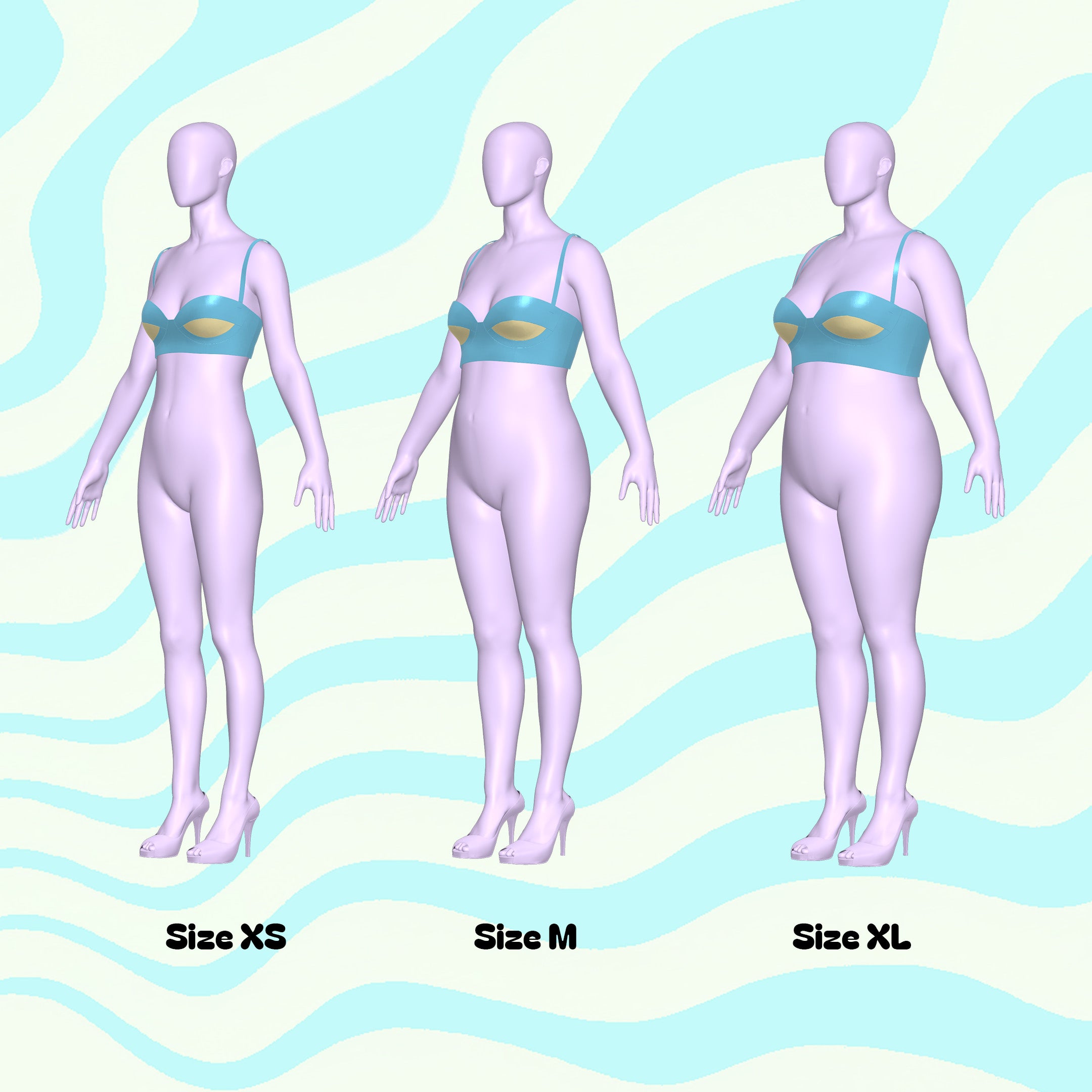 Cutout Stretch Bra Sewing Pattern PDF (XS-XL) for Drag Queens