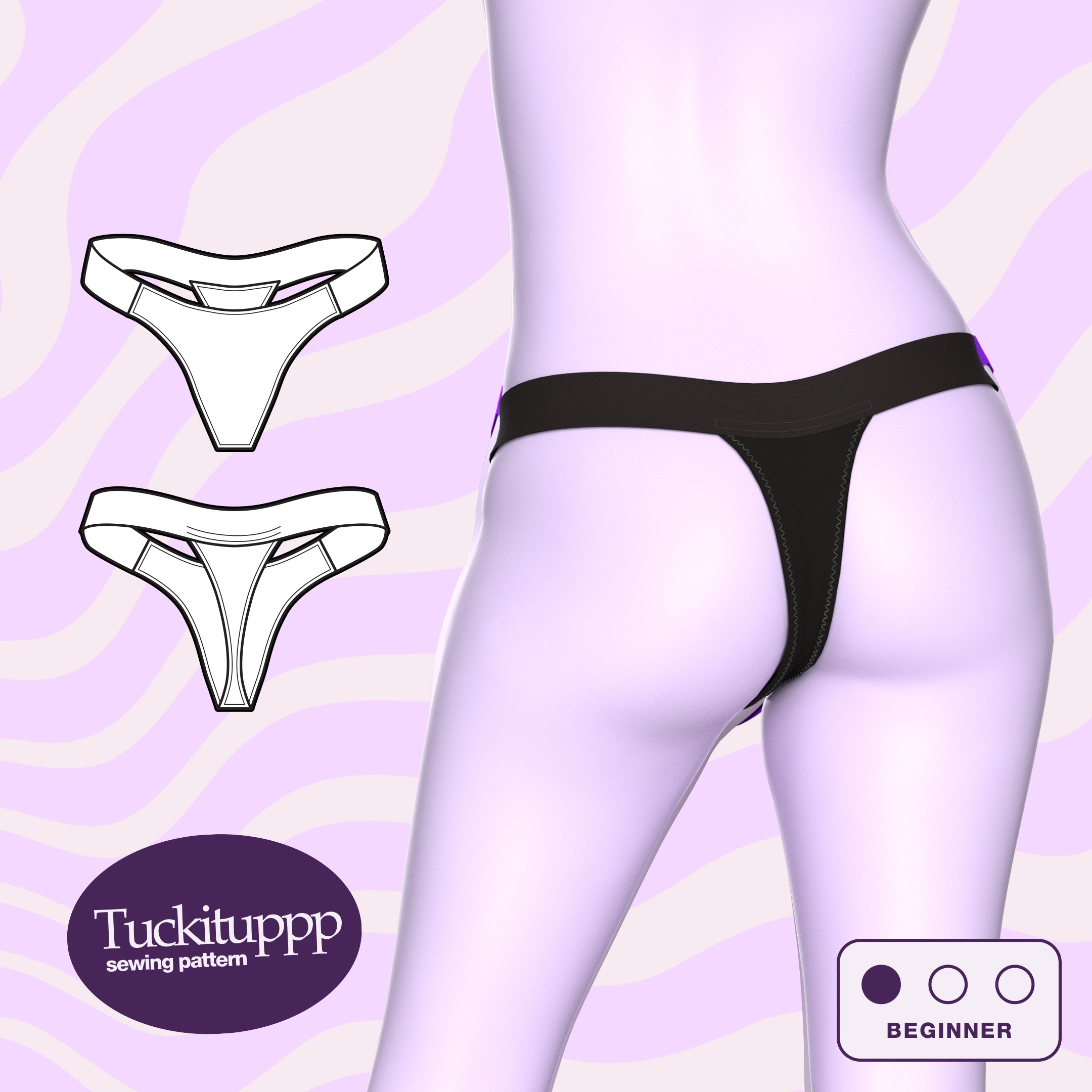 Katkow Tuckituppp Thick Waistband Tucking Gaff Sewing Pattern (XXS-3XL) PDF For Drag Queens and Tans Women