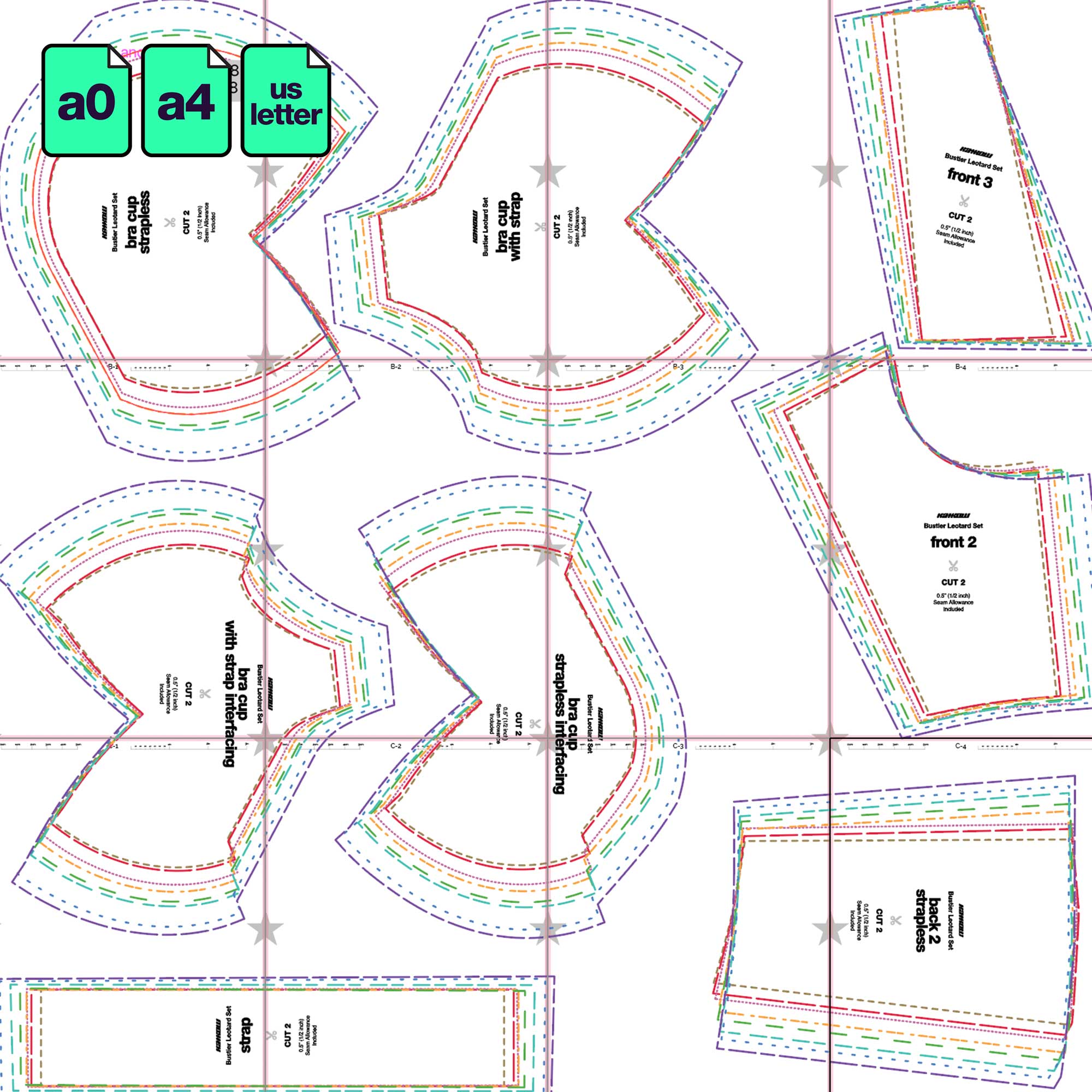 katkow bustier leotard sewing pattern with ruffles and circle skirt for drag queens pdf