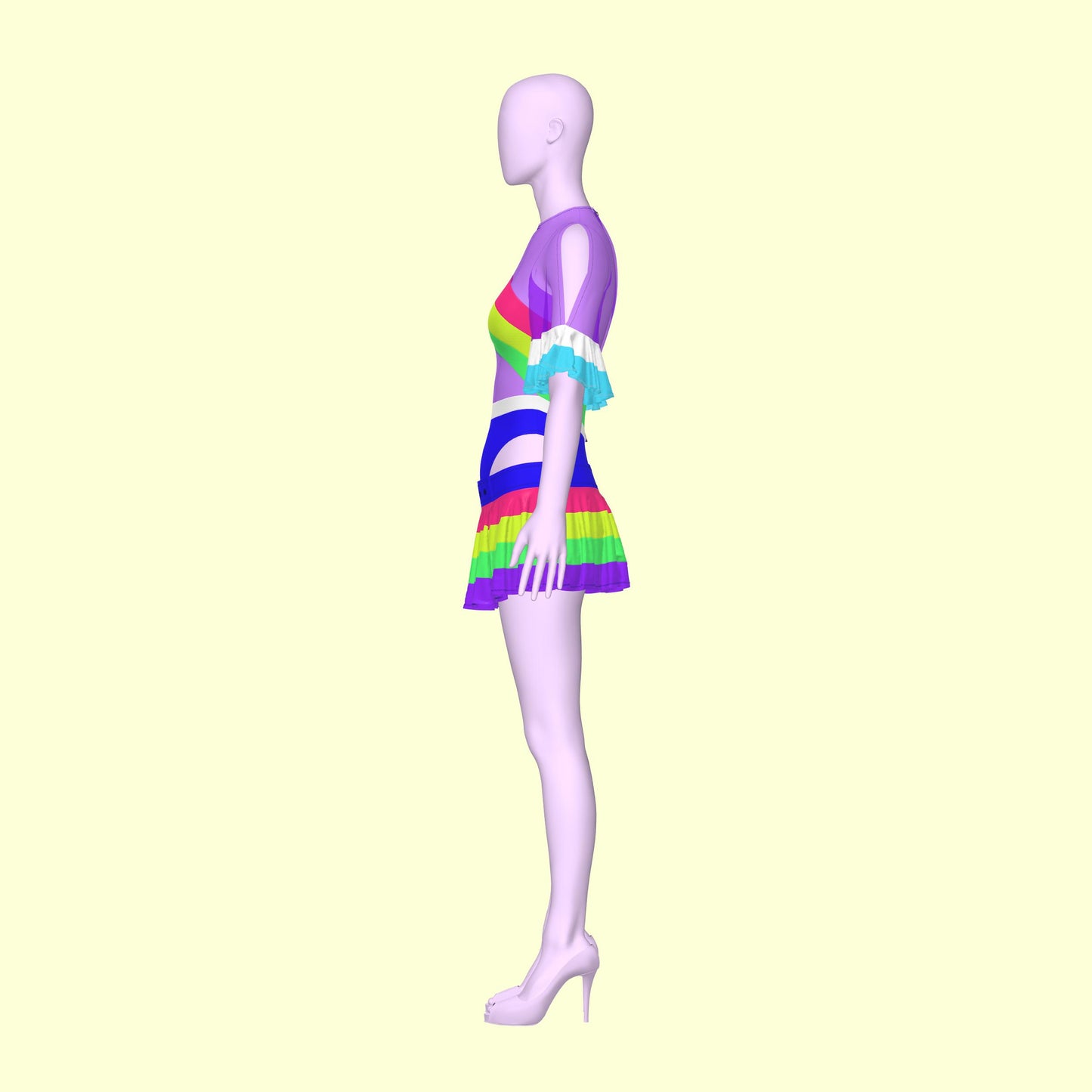 Katkow Stretch Pride Leotard and Skirt Sewing Pattern for Drag Queens Costume Rainbow Cosplay Fantasy Pastel Goth Rave Side