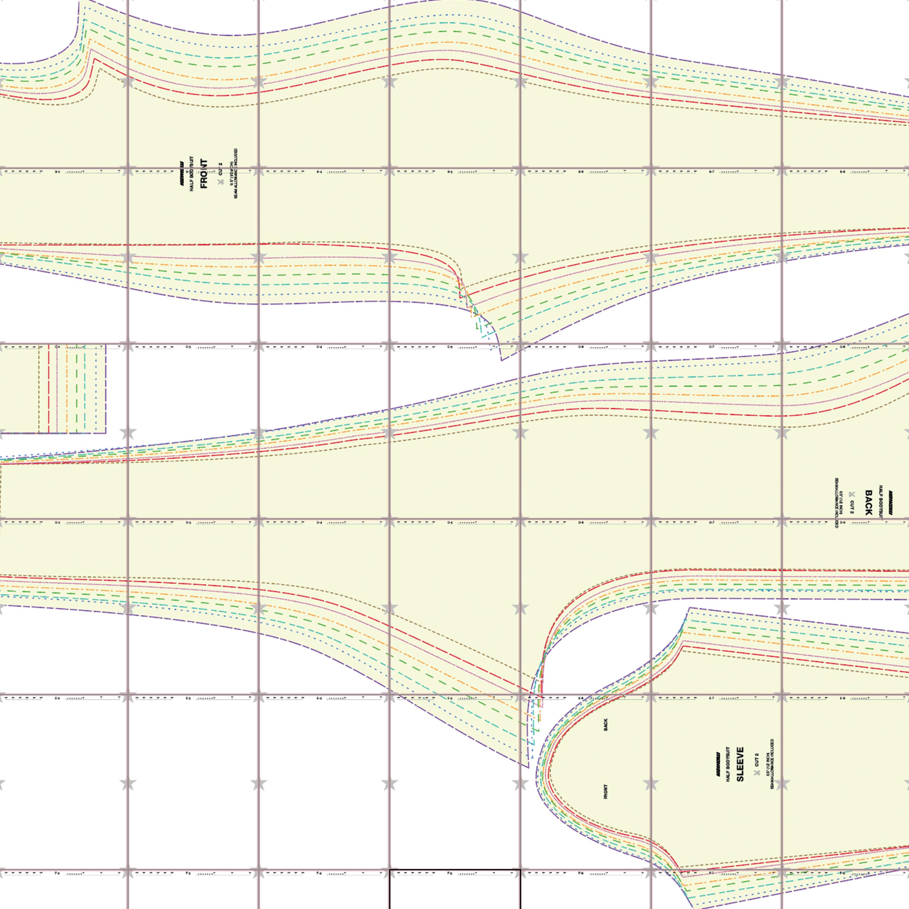 katkow drag queen half bodysuit sewing pattern layout