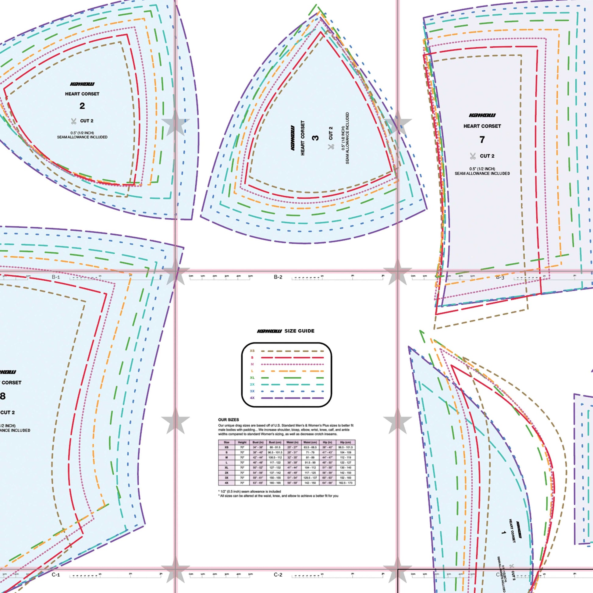 Bustier Corset Top PDF Sewing Pattern Sizes XS-2XL US 2-12 