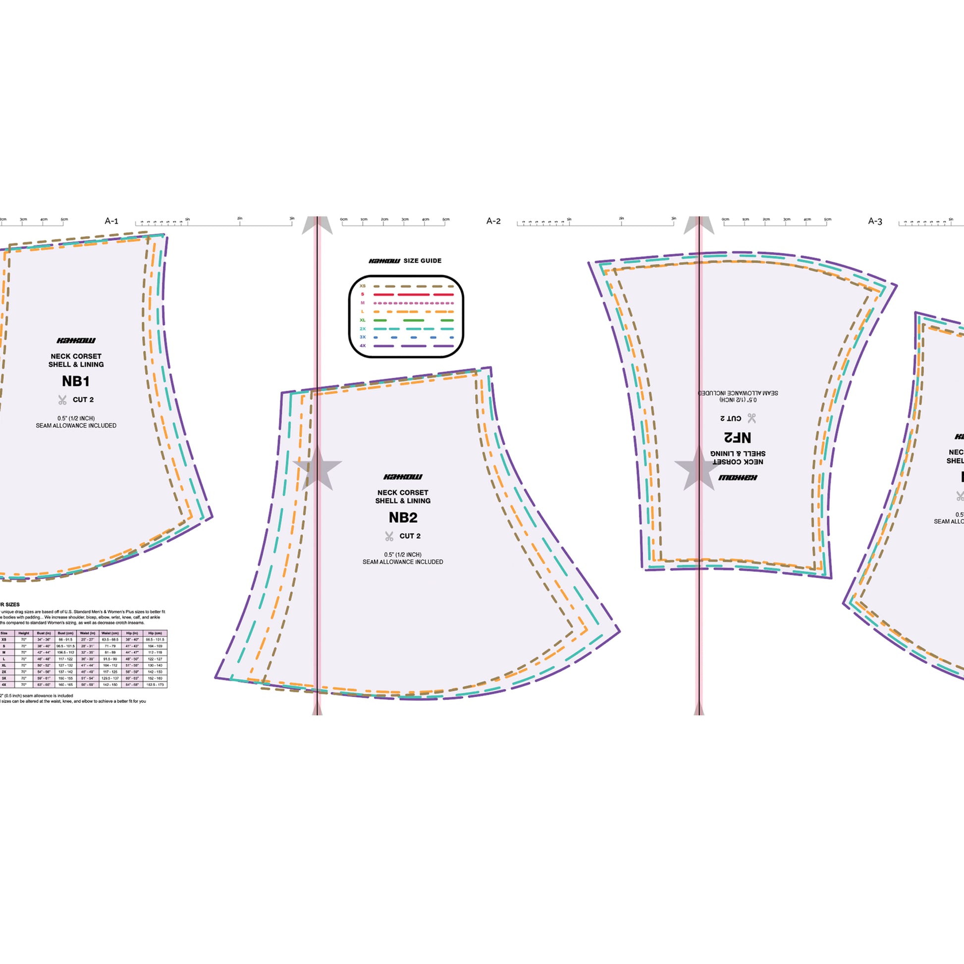 Neck Corset Sewing Pattern (Sizes XS-4X) PDF – Katkow