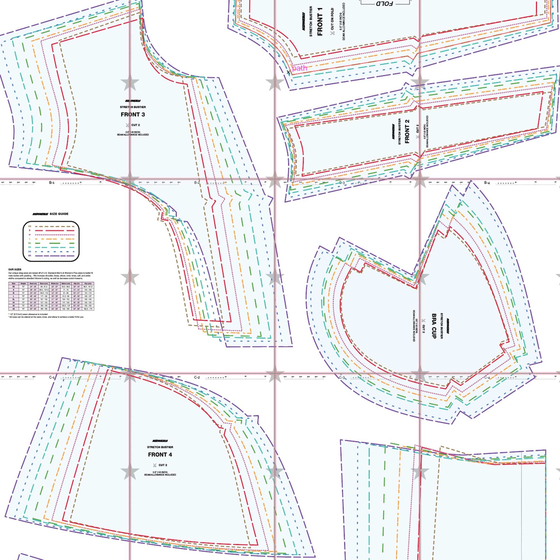 Bustier Corset Top PDF Sewing Pattern Sizes XS-2XL US 2-12 